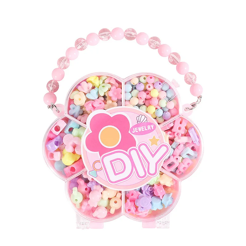 DIY Jewelry Bead Girls Toys Kids Pretend Play Jewellery Loose Spacer Beads Arts Crafts Necklace Toy Handmade Beading Assecories