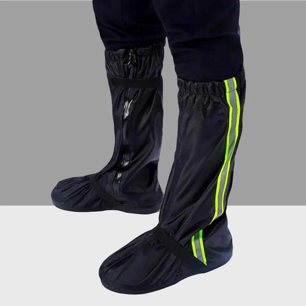 

Waterproof Shoes Cover Oxford Cloth Black L Adjustable Band Reflective High Rain Boot Cover Men Women Women Boot Case