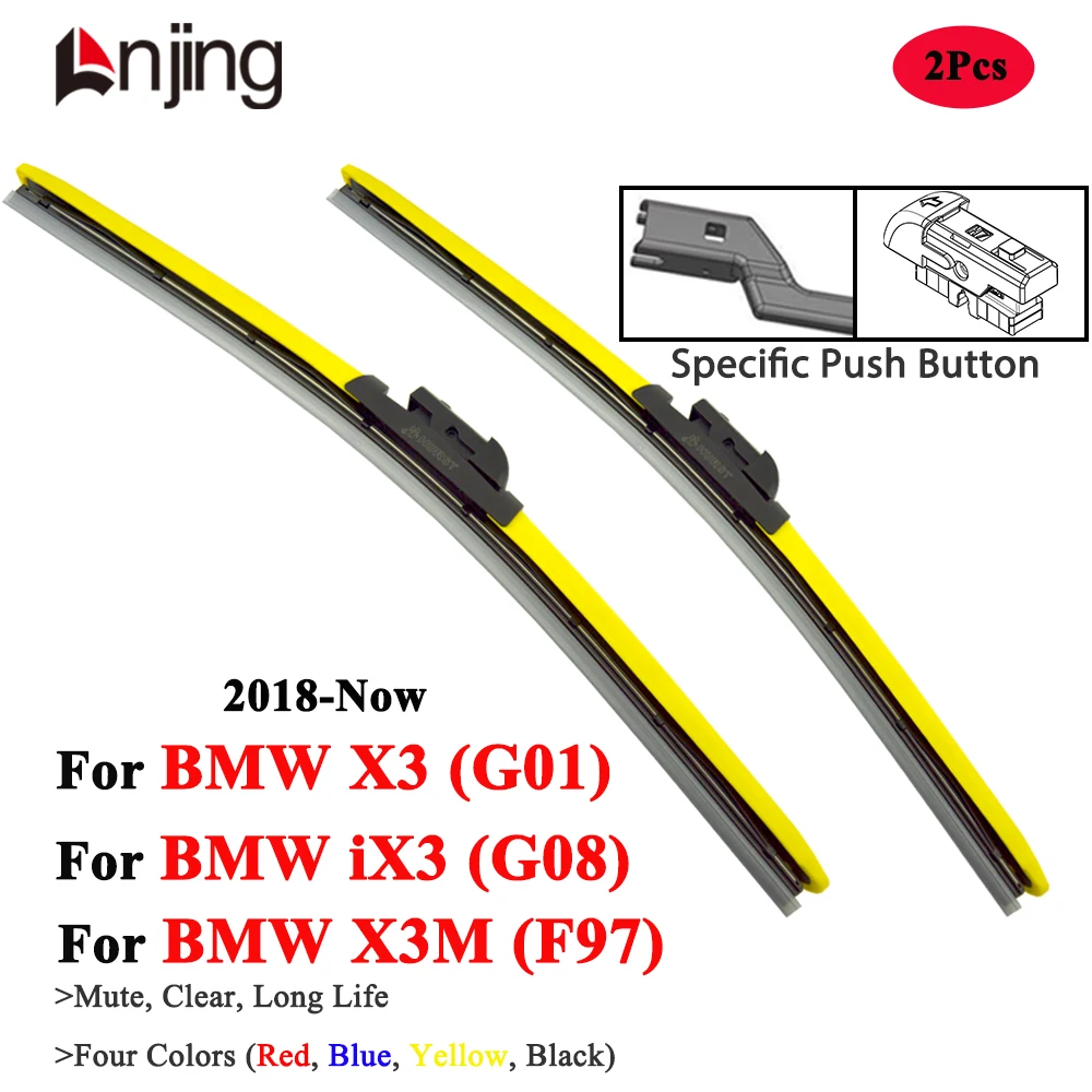 LNJING Colorful Hybrid Wiper Blade For BMW X3 G01 X3M F97 IX3 G08 SUV M Sport 2018 2020 2021 2022 2023 2024 2025 Car Accessories