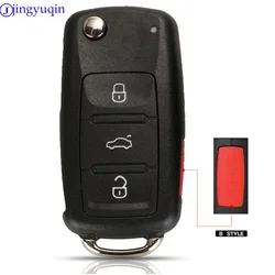 jingyuqin 3+1 4 Buttons Flip Folding Remote Car Key Shell Case Fob For Volkswagen VW Touareg DKT0042