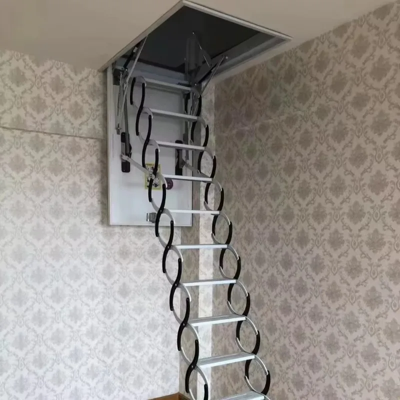 Electric Model Retractable Hidden Staircase Step Telescopic Retractable Attic Extension Ceiling Loft Ladders Stairs
