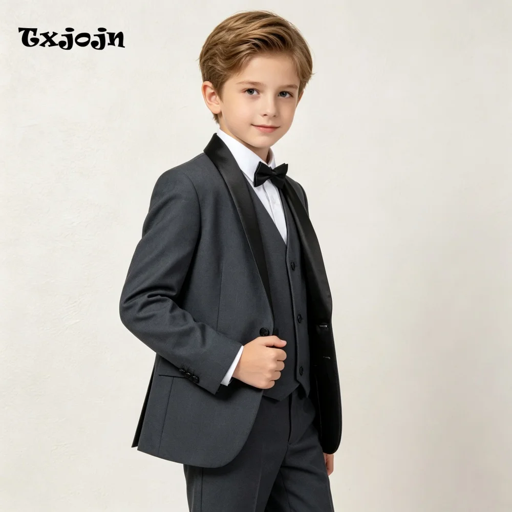 Formal Suit Boys Wedding Tuxedo Classic Jacket Vest Pants 3 Piece Set Formal Clothes Holiday Party Blazer Kids Custom Outfit