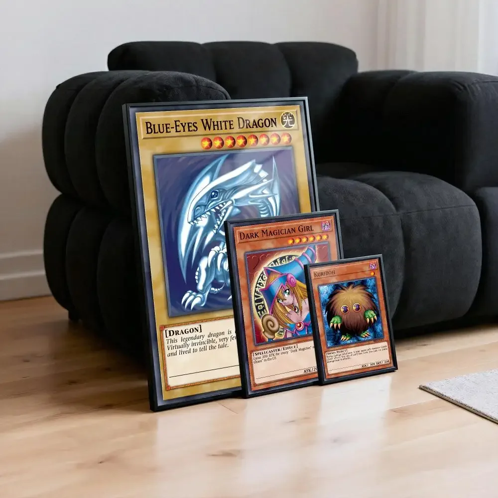 Poster Peelable Self-Adhesive Album Cover Poster Stickers, Frameless Wall Art for Singer Rap Bedroom Anime Yu-Gi-Oh Blue-Eyes