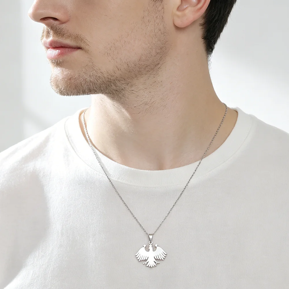 Stainless Steel Syria Eagle Hawk Pendant Necklace for Women Men Syrian National Emblem Jewelry Necklace Gift 2026 Wholesale view 4
