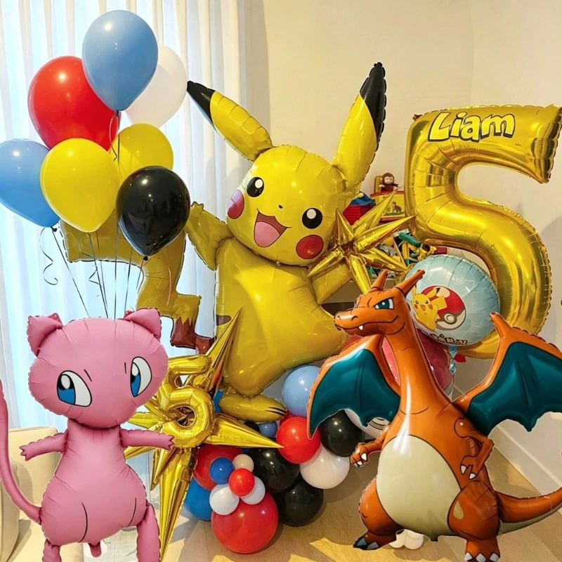 

Pokemon Series Balloon 3d Large Size Pikachu Charizard Mew Anime Figure Balloon Party Decoration Supplies Toys Products Gifts