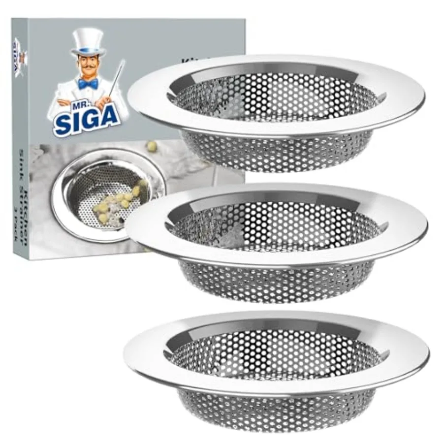 

Kitchen Sink Strainer, Stainless Steel Sink Drain Strainer, Dishwasher Safe, Outer Diameter 4.4 inch/11.2cm, Inner Diameter 3 i
