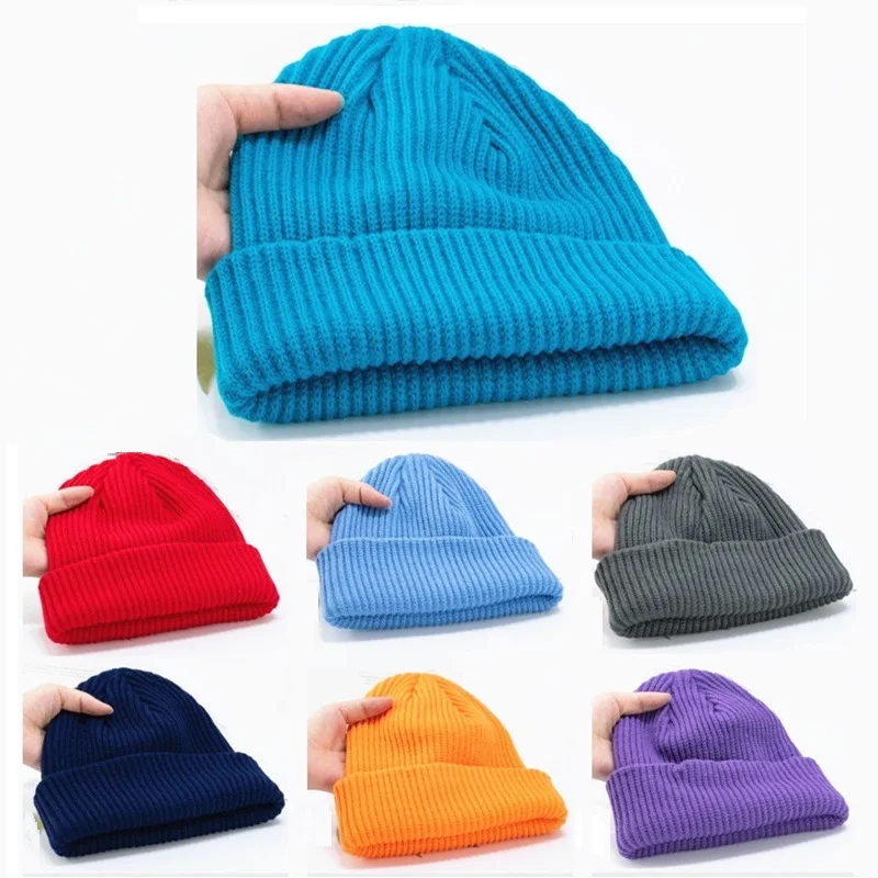 

New Women's knitted beanie caps Winter warm elastic skullies gorras Men casual Hip hop dance ski striped knit hats