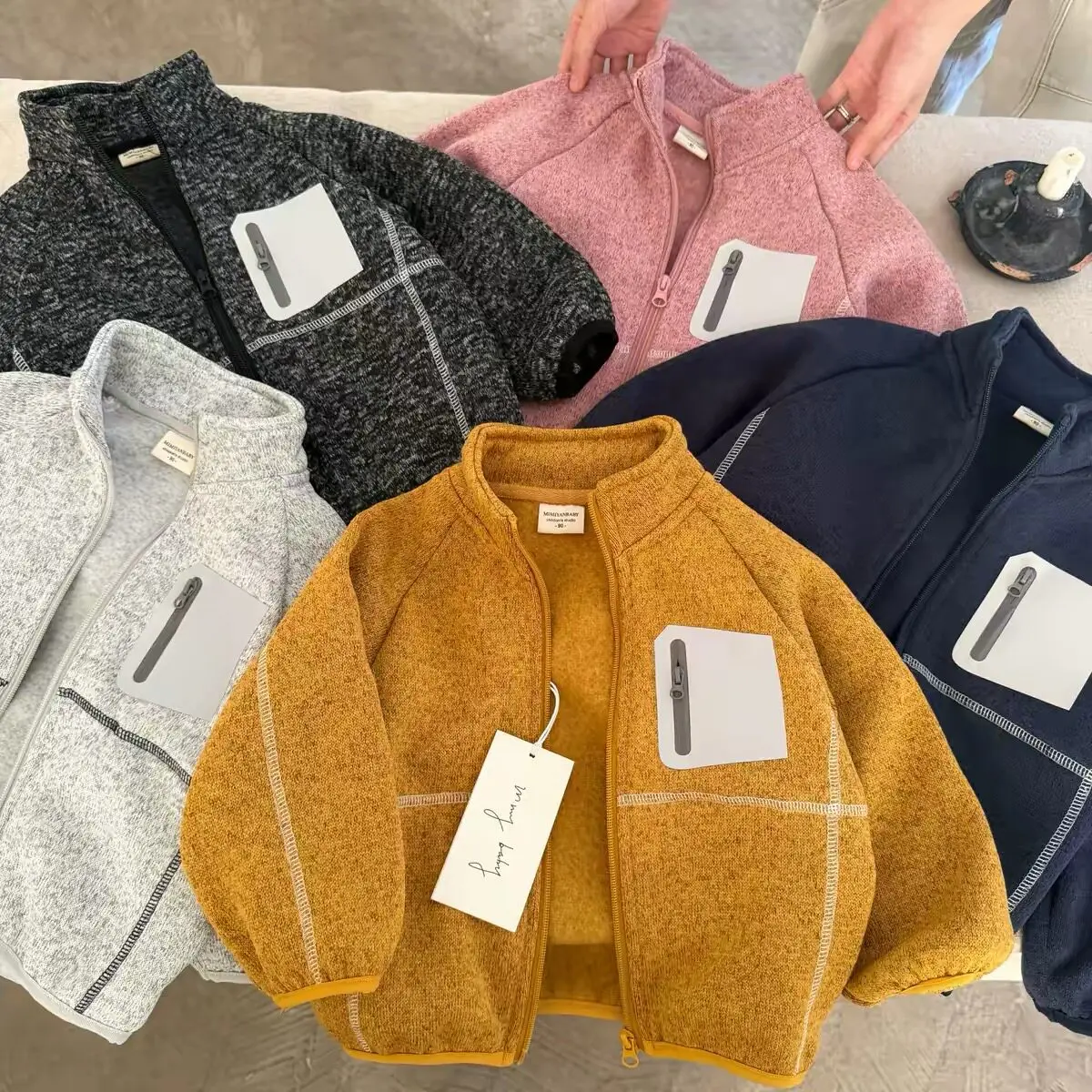 Children Coat 2026 Autumn and Winter New Zipper Stand Up Collar Baby Cardigan Top Simple Daily Routine Fashion and Versatile