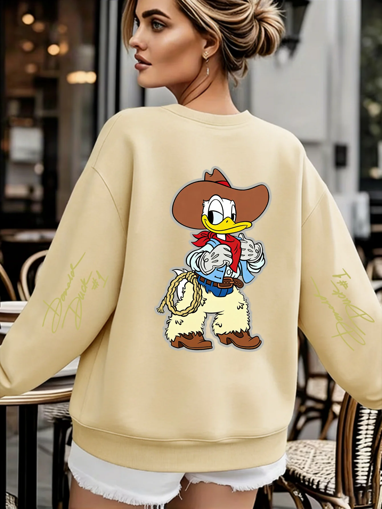 

Женская толстовка с рисунком Дональда Дака от Disney, флисовая толстовка на весну и осень, для повседневного использования на открытом воздухе, на любой случай