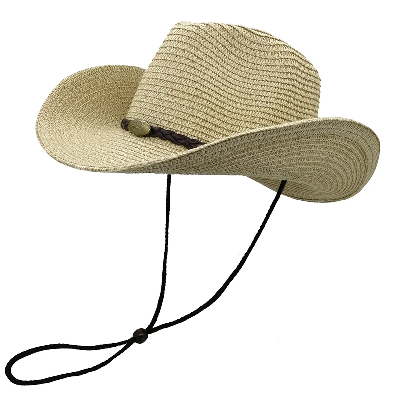 

Large Brim Women's Hat Straw Woven Western Cowboy Hat Frosted Sun Beach Hat Outdoor Sunshade Straw Cowboy & Cowgirl Hats