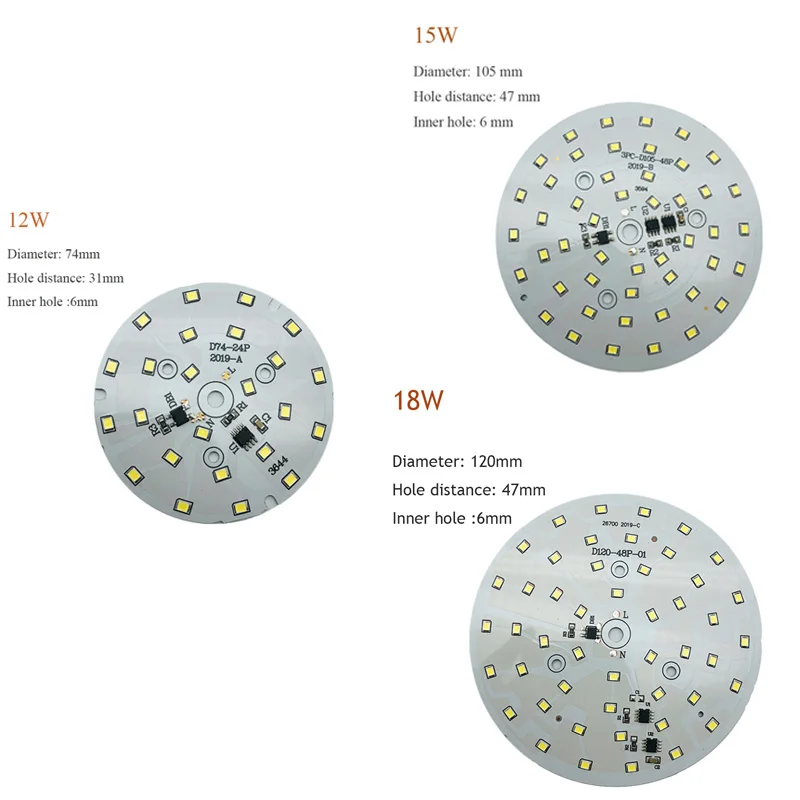 5pcs/lot LED Chip for Lamp Bulb 3W 5W 7W 9W 12W 15W 18W SMD2835 Round Led Light PCB Board AC 220V-240V DIY Bulb Chip Lighting