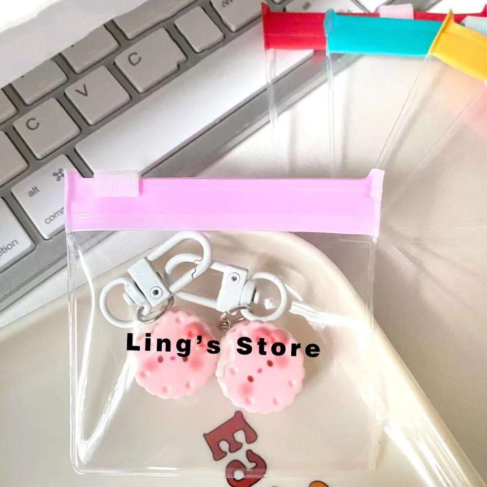 Transparente Schmuck-Reißverschlusstasche mit individuellem Logo, 7,5x7,5cm, EVA-Kunststoff-Aufbewahrungsbeutel, PVC-Tasche für Ringe, Ohrringe, Schlüsselanhänger, Ohrstecker, Haarspangen-Verpackung – Detail 4