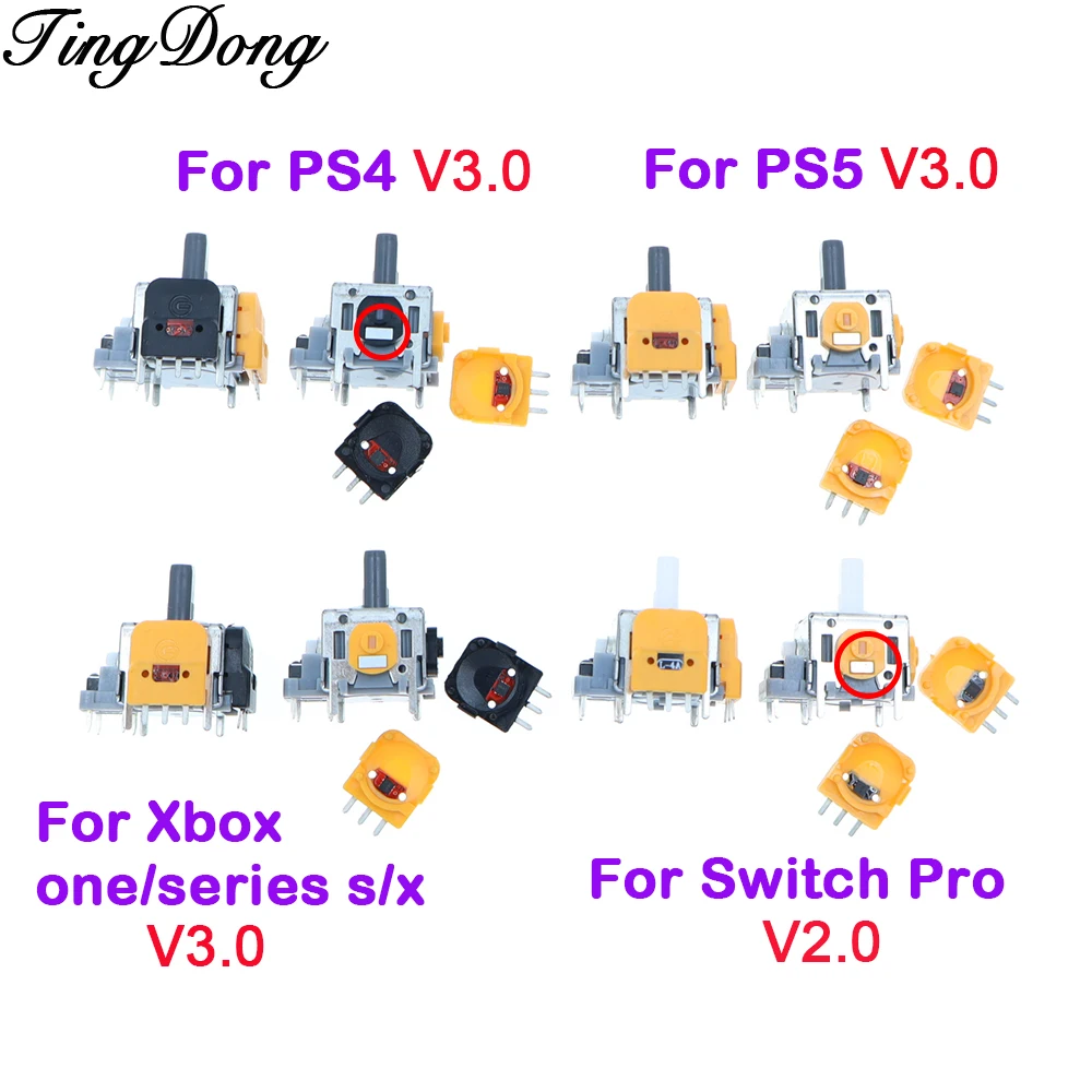 홀 전자기 조이스틱 3D 아날로그 스틱 센서 모듈 전위차계 (PS4, PS5, Switch Pro, Xbox One 컨트롤러용)