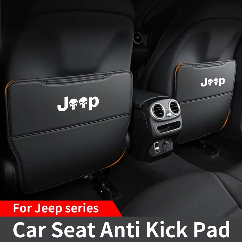 

2pcs For Jeep Series Rengade Compass Patriont Grand Seat Anti Kick Pad Car Front Seat Protective Pad Anti Scratch Anti Kick Pad