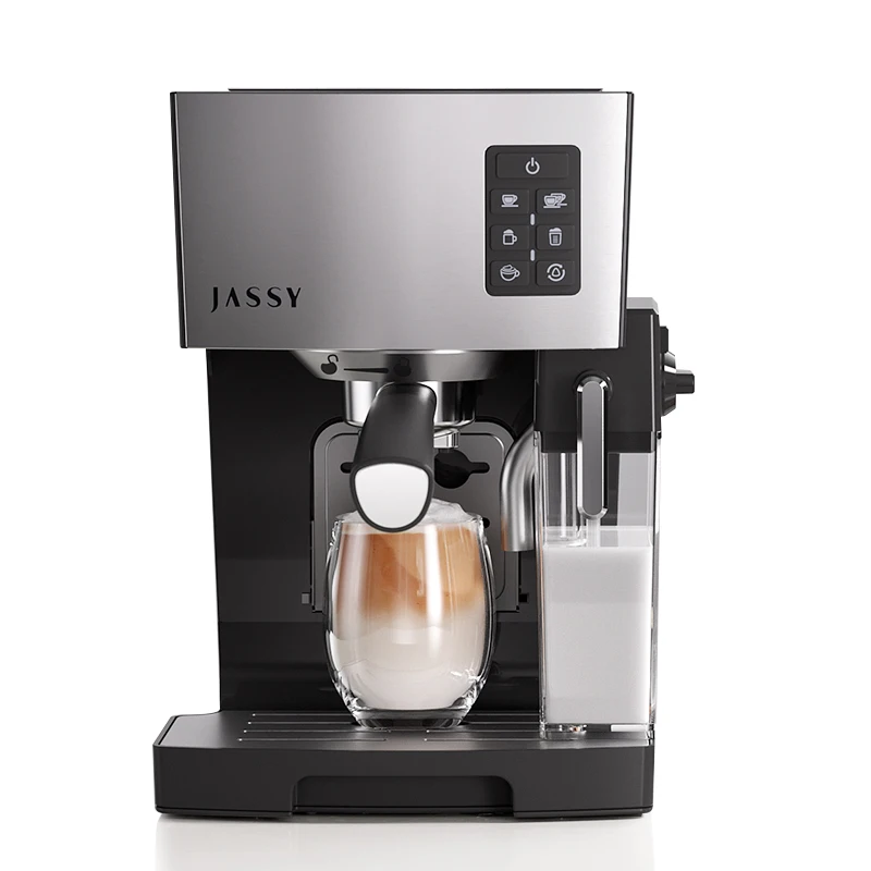 

JASSY Espresso Coffee Machines 19 Bar Fast Heating Foaming Milk Frother Wand Box for Automatic Cappuccino Coffee 1450W