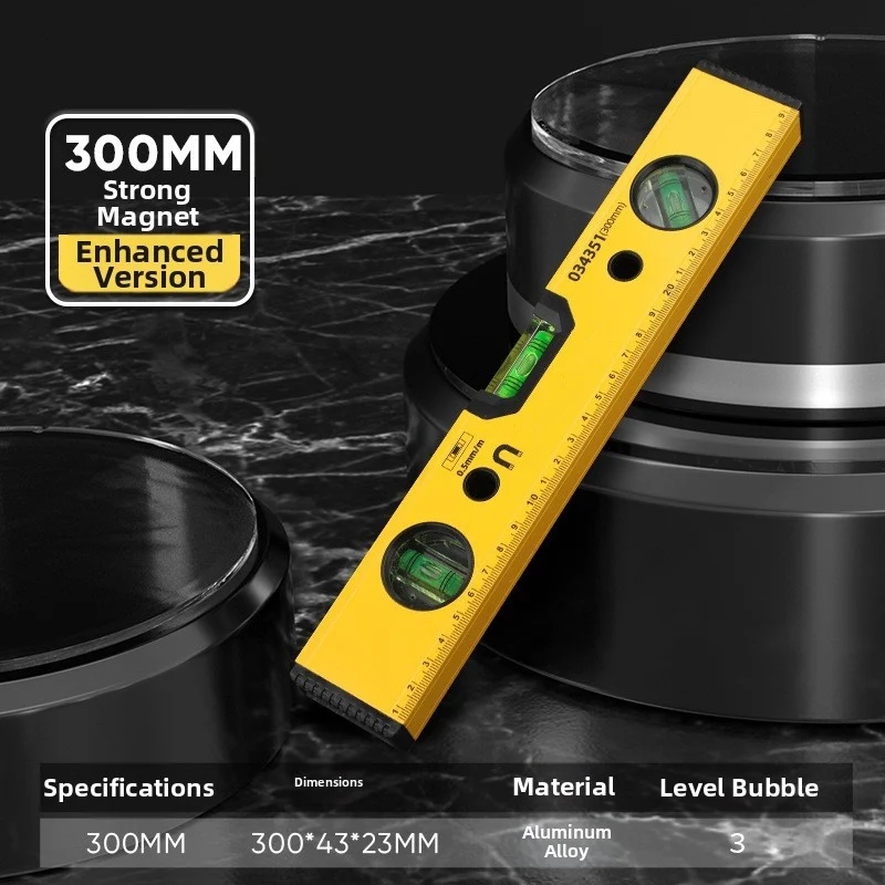 Fluorescent Bubble Equipped Aluminum Level for Reliable Readings Under Variable Lighting and Working Conditions