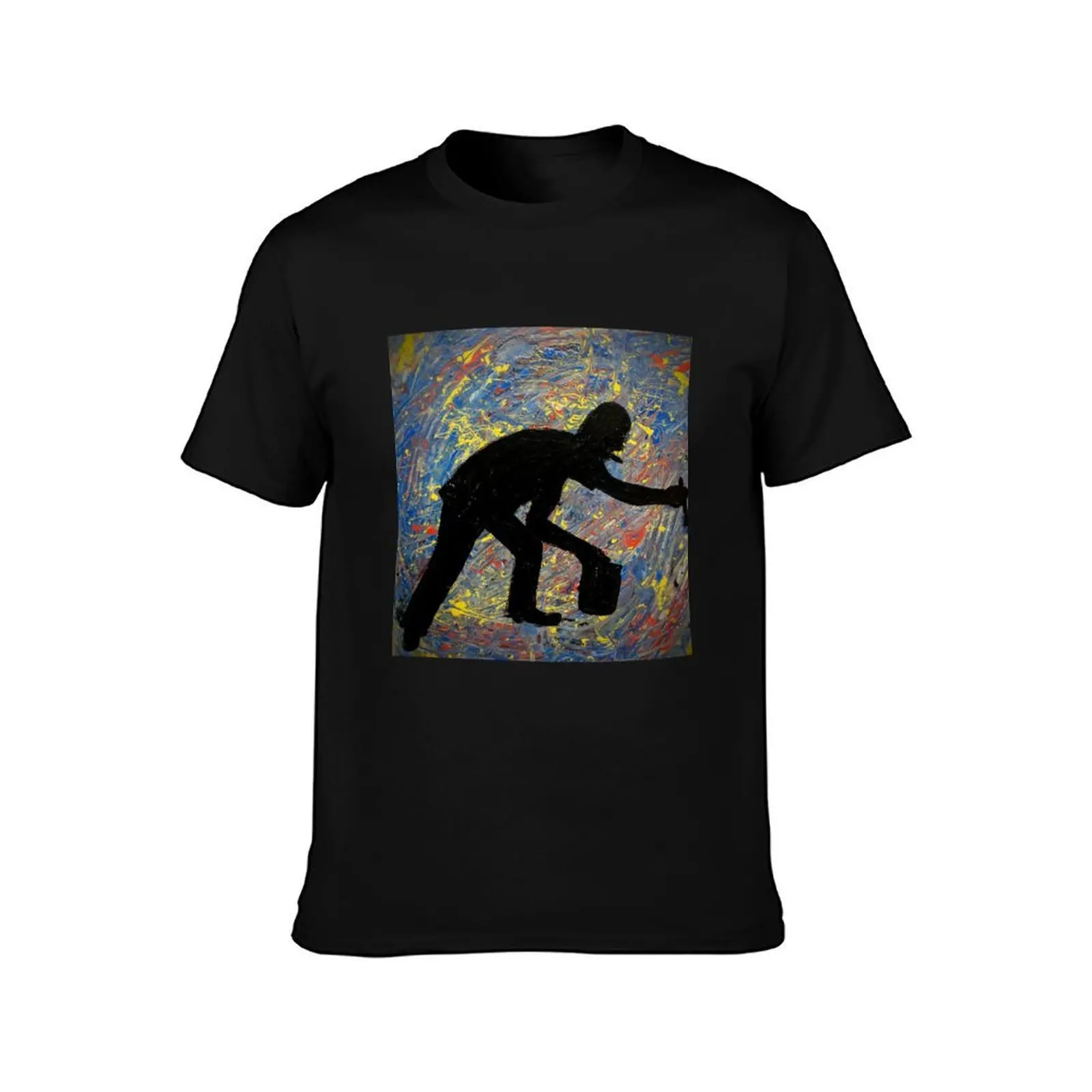 Jackson Pollock T-Shirt, Summer Casual Cotton Tee, Oversized Streetwear Tops, Vintage Graphic Print, Loose Fit Short Sleeve