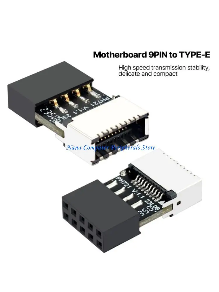 

F68C Easy to Use USB2.0 9PIN to TypeE 20Pin Female Adapter Converter Durable