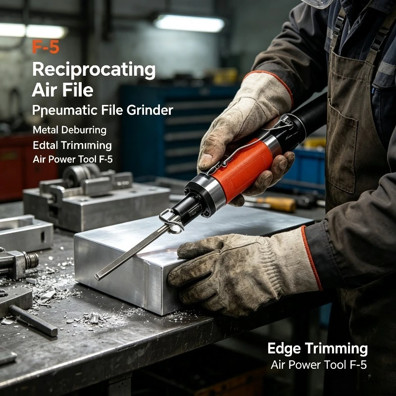 Reciprocating Air File Pneumatic File Grinder Polisher Metal Deburring Edge Trimming Air Power Tool F-5