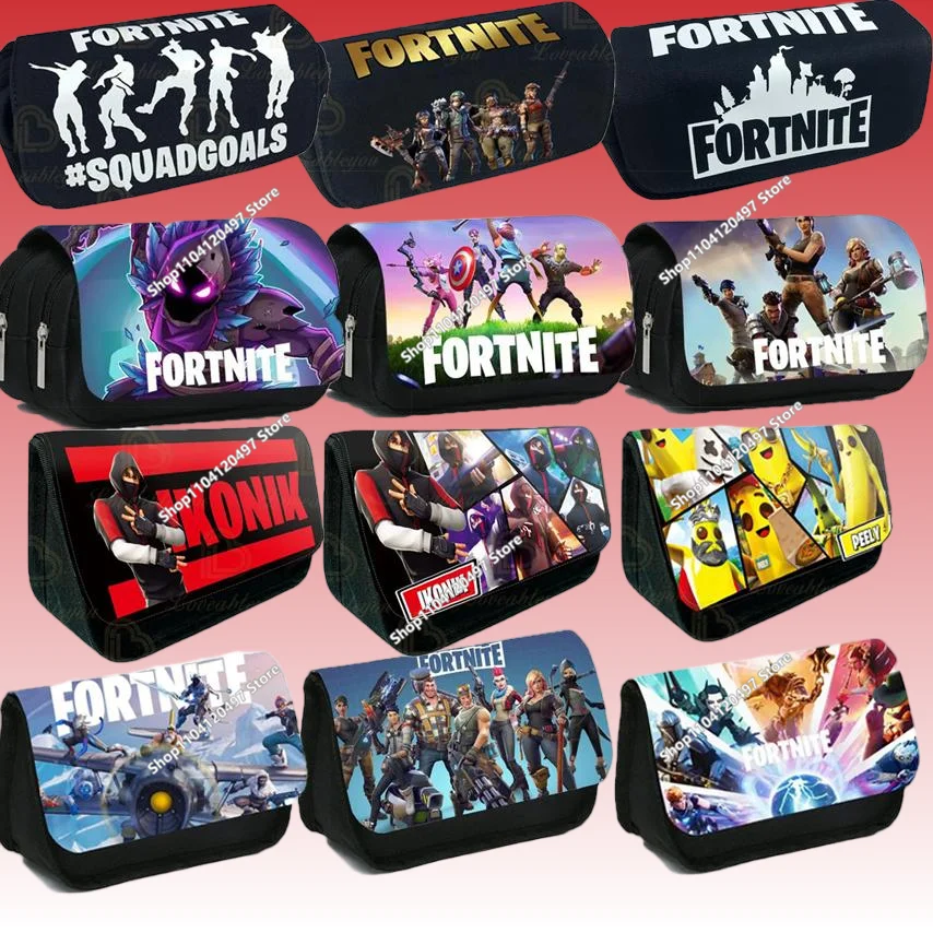 Fortnite Estuche para lápices para niños Personaje del juego de dibujos animados Estudiantes de la escuela primaria Mochila - Accesorio educativo divertido