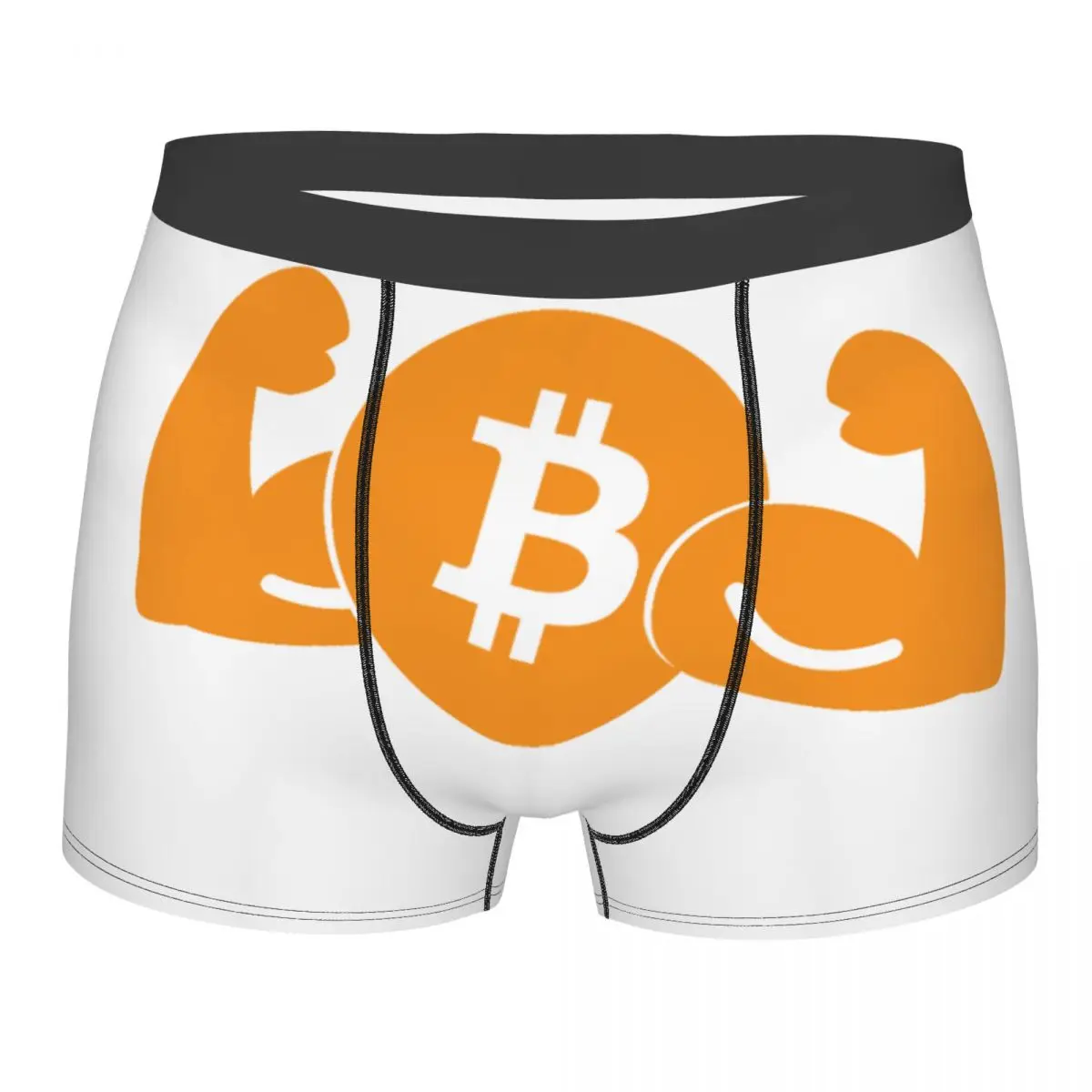 Custom Bitcoin Get Your Power Underwear Men Breathable BTC Crypto Coins Boxer Briefs Shorts Panties Soft Underpants For Male