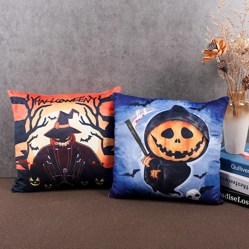 Halloween Pillows Skull Pumpkin Bats Skeleton Soft Sofa Cushion Seat Companion Happy Halloween Party Home Decors