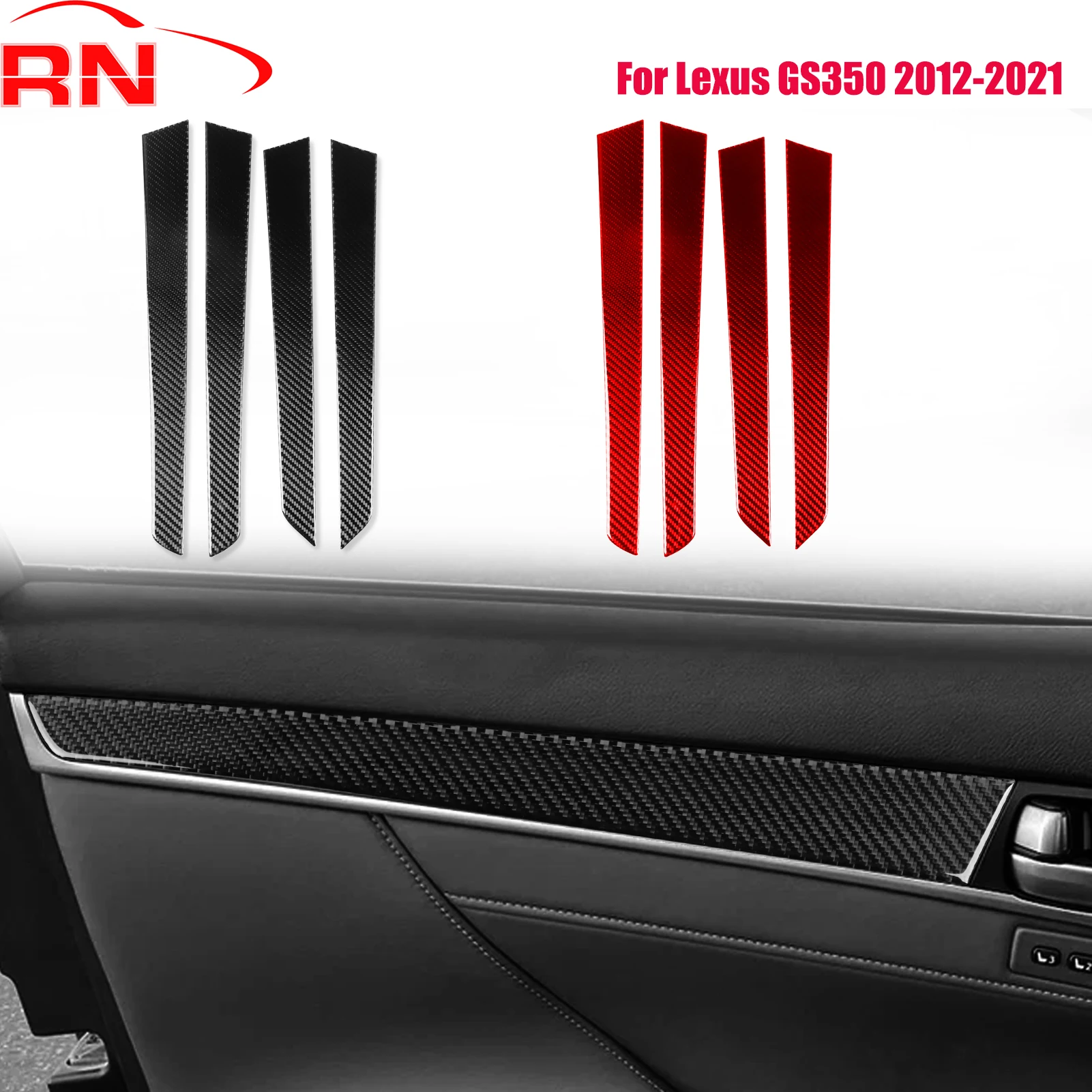 

For Lexus GS350 2012-2021 Modified Carbon Fiber Car Interior Door Panel Cover Decorative Accessories Stickers