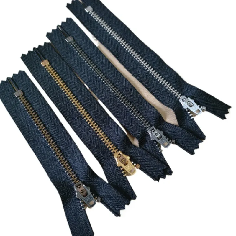 50pcs/Lot 4YG 12 To 18cm Vintage Metal YKK Zipper Close End Black Blue White Bronze Jeans Pants Overalls Sewing Accessories