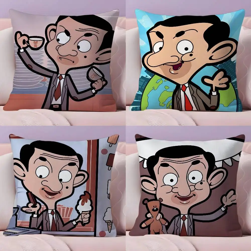 غطاء وسادة كرتوني من M-Mr BeanS، غطاء وسادة فائق النعومة وصديق للبشرة، سحابة مثل الراحة وسحاب مخفي