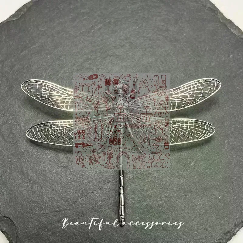 Metal Cicada Figurine Hollow Wing Metal Craft Ornament Mini Desktop Statue Fairy Garden Home Decor Art Collectible Party Gifts