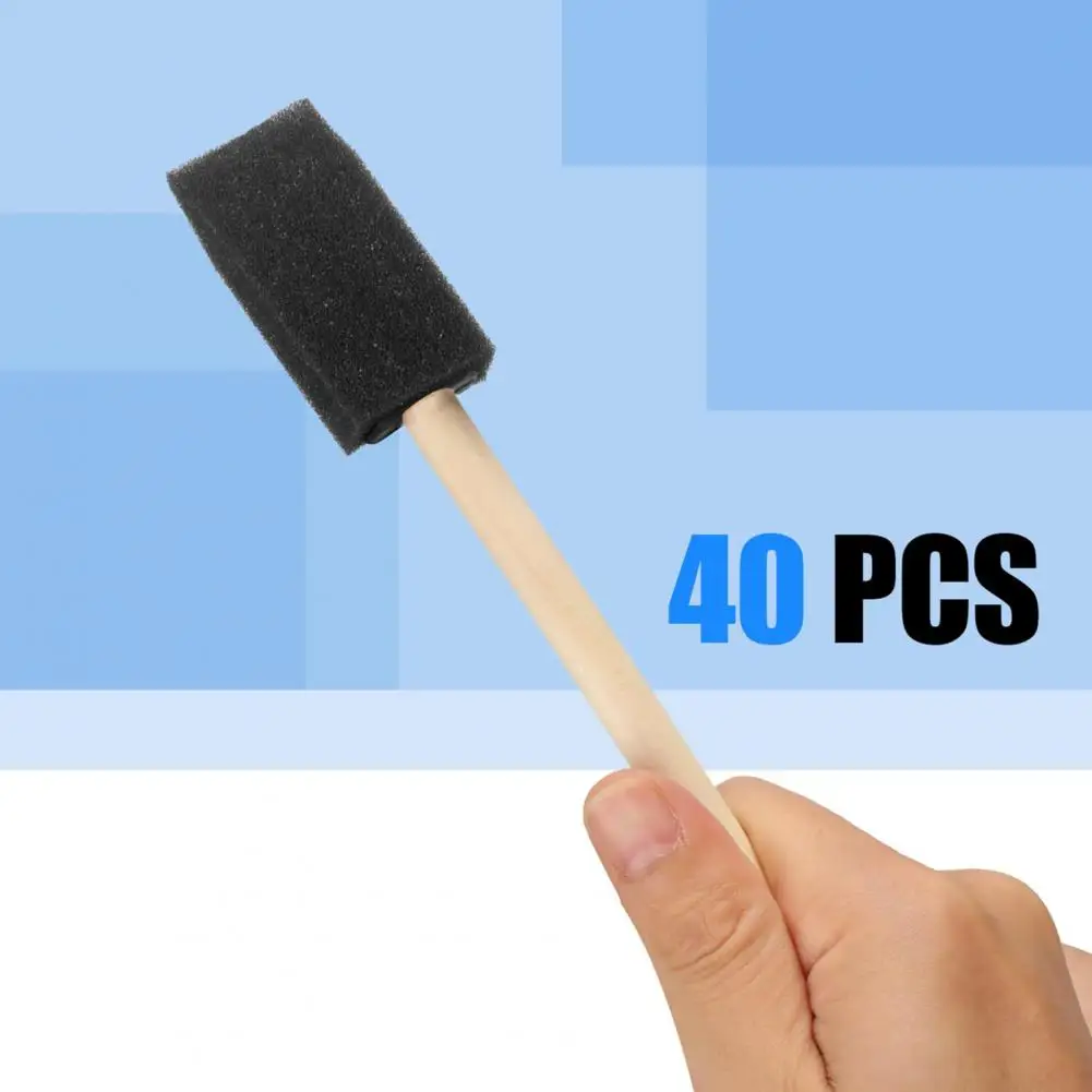 แปรงฟองน้ำโฟม40ชิ้นแปรงทาสีทำมือโครงการงานฝีมือสำหรับเด็กกราฟฟิตีการย้อมสีรายละเอียดแปรงสำหรับวาดภาพศิลปะ