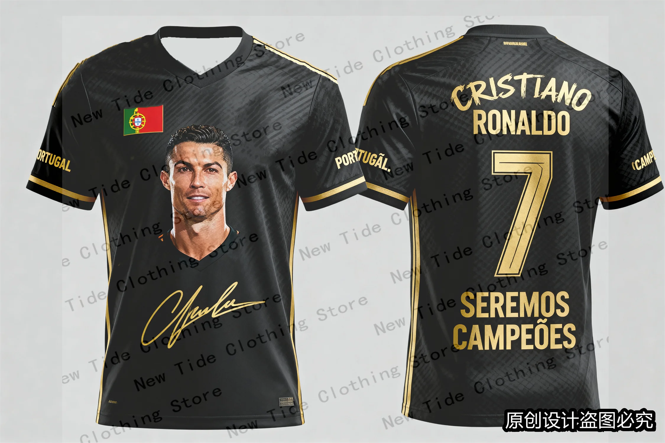 تصميم حصري 2026 جيرسي تي شيرت تذكارية لمحبي الرجال - إصدار محدود CR7 Football Fan Gear متوفر الآن 3