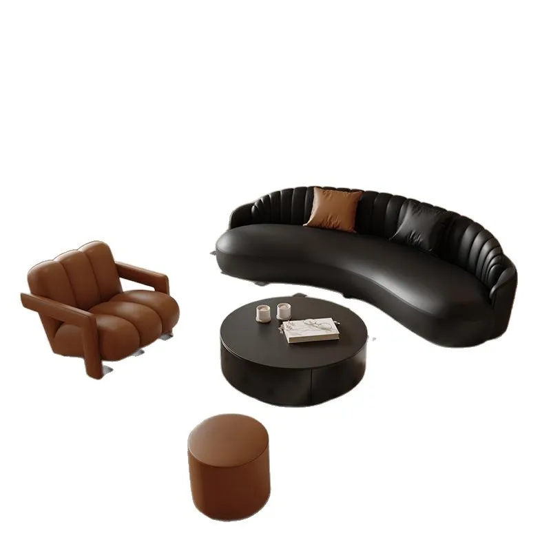 

French retro black living room small apartment light luxury clothing store meeting lounge area reception area antique