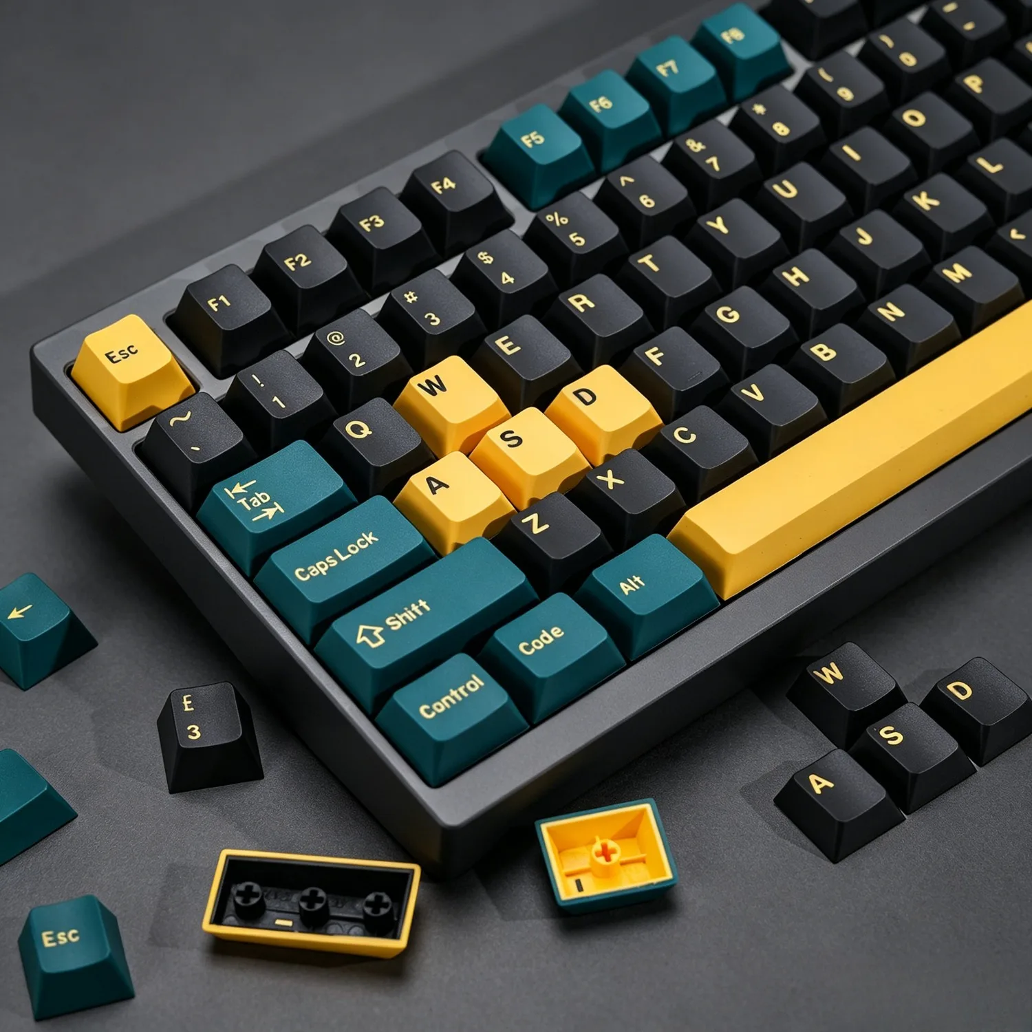 

Marrs Green Cherry Profile Keycaps PBT Double ShotThick PBT Key Cap for MX Switch Custom Mechanical Keyboard Fit 61 68 75 84 87