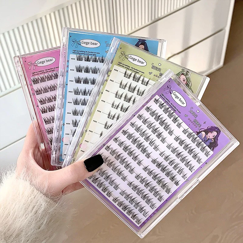 Gege Bear No-Glue False Eyelashes - Easy 3-Step Application, Natural Look, Perfect for Beginners with Sunflower Desig 썸네일 3