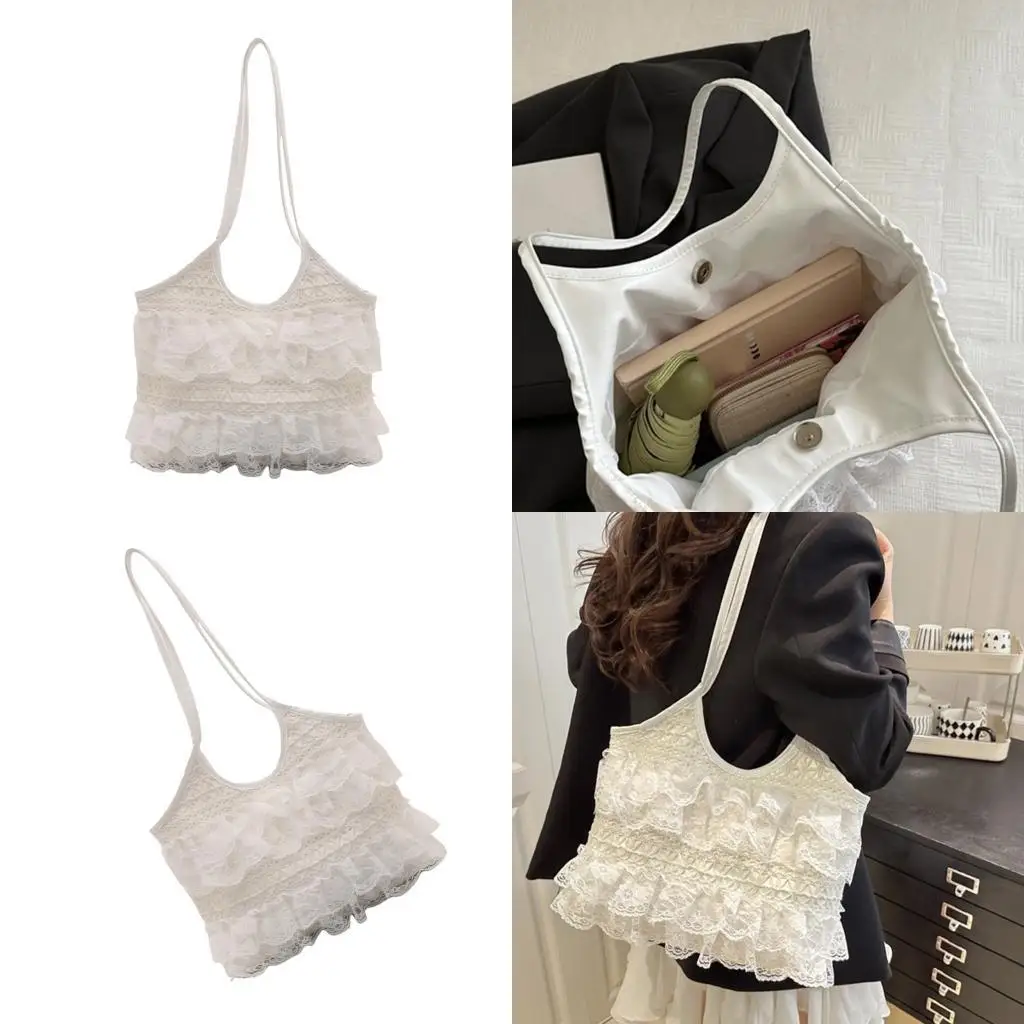 

D46D Fashionable Ladies Underarm Bag Lightweight Nylon Shoulder Bag for Work Travel