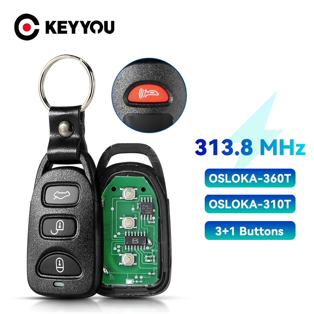 

KEYYOU 313.8Mhz OSLOKA-360T OSLOKA-310T Smart Remote Car Key Fob for Hyundai Elantra Tucson Sonata 2005 - 2016