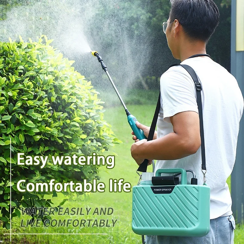 2400mAh Electric Garden Sprayer, High Pressure Portable Gardening Tool with 3 Mist Nozzles for Plant Watering Irrigation