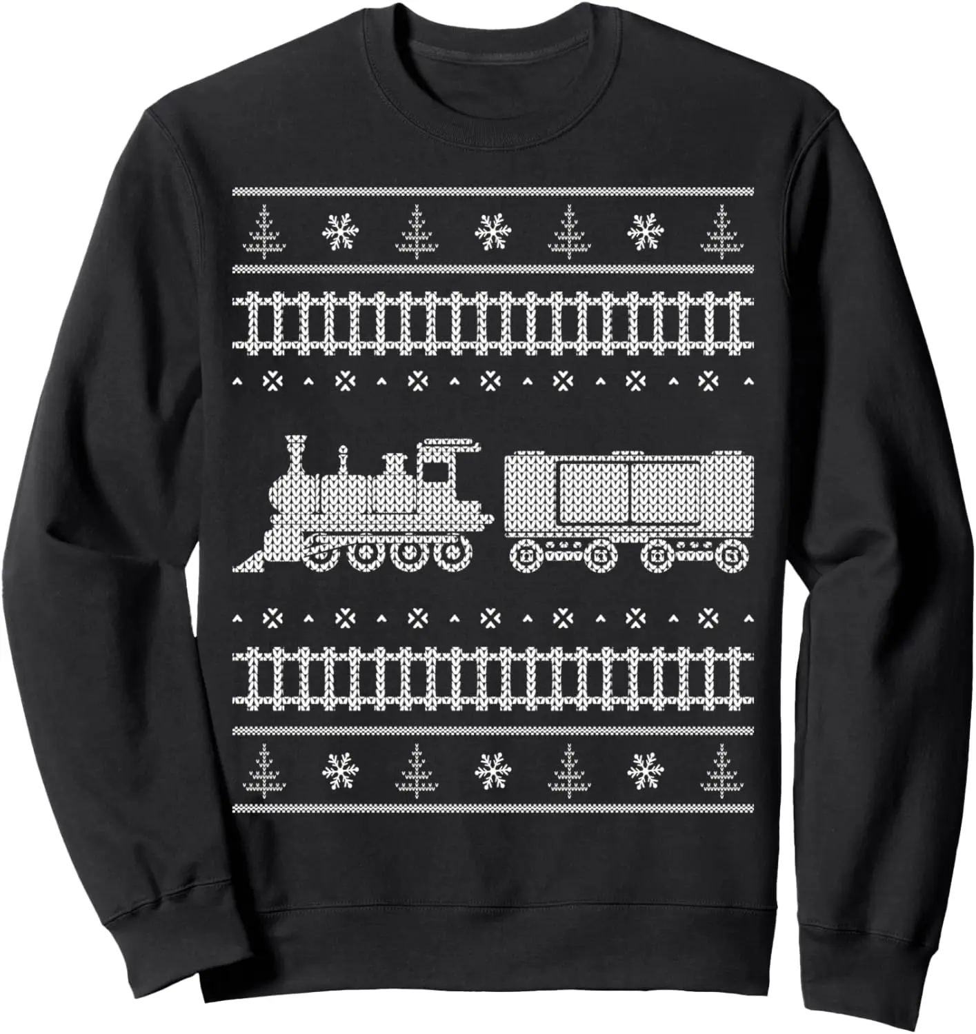 Train Locomotive Ugly Christmas Sweater Style Sweatshirt