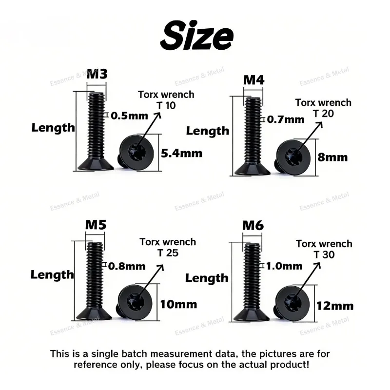 8PCS Titanium Alloy Bolt M3 M4 M5 M6 Flat Head Countersunk Six Lobe Torx Screw Bicycle Motorcycle For Motorcycle Modification
