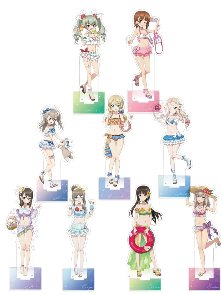 Girls und Panzer: Senshado Daisakusen!Darjeeling Erika Chiyo Shiho Alice Mary Miho Mika HD Figure Acrylic Stand desktop ornament