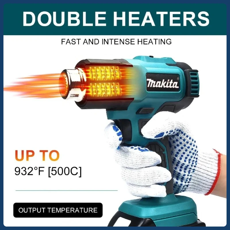ماكيتا نيو 18 فولت 550 ° مسدس هواء ساخن محمول لاسلكيًا مع شاشة LED، مسدس حراري للتحكم في درجة الحرارة #2
