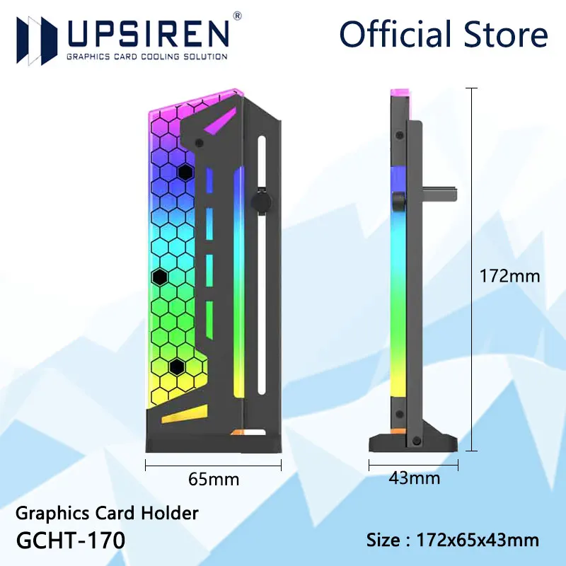 UPSIREN GCHT-170 Graphics card bracket/Sliding adjustment/5V 3pin ARGB male and female connector/Magnetic design at the bottom