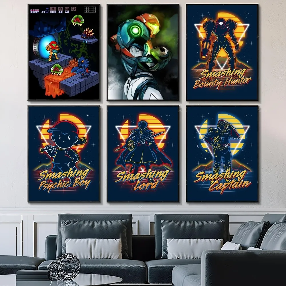 M-Metroid Samus Video Game Poster Paper Print Home Living Room Bedroom Entrance Bar Cafe Art Painting Decoration