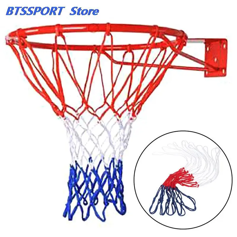 

Standard Basketball Net Durable Nylon Thick Thread Three Color Universal Basketball Net Mesh Replacement