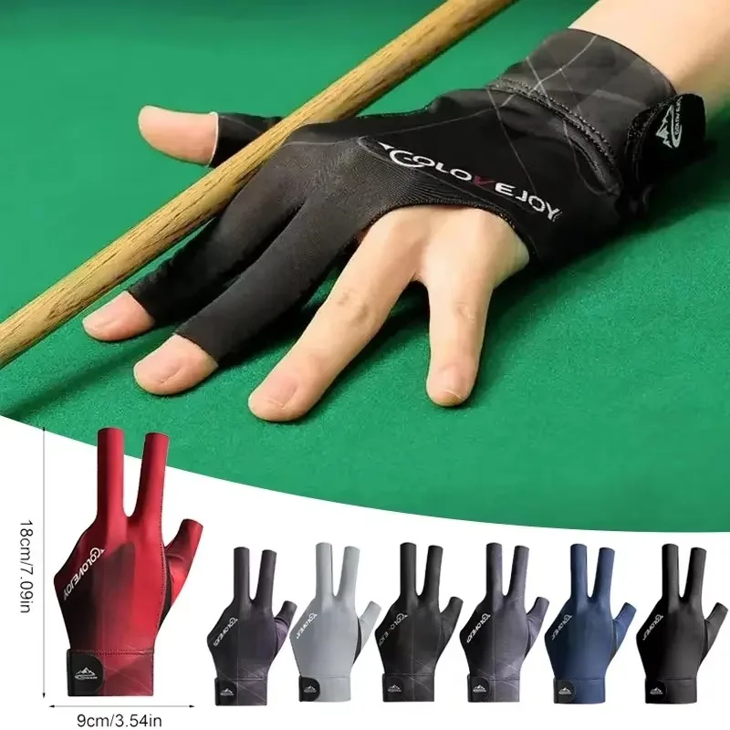 2025 Snooker Billiard Glove EmbroideryBillard Gloves Left Hand Three Finger Smooth Biliardo Guanti Accessories Fingerless Gloves