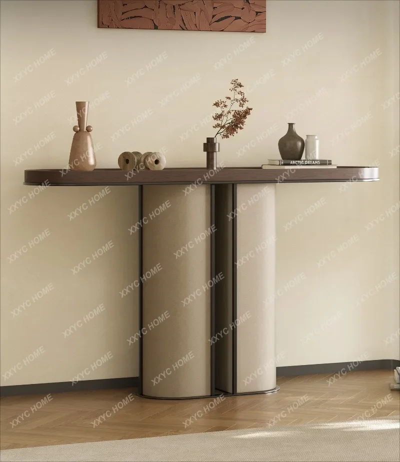Y1 Italian minimalist rock slab entrance table entrance aisle entrance living room creative solid wood decoration end view table