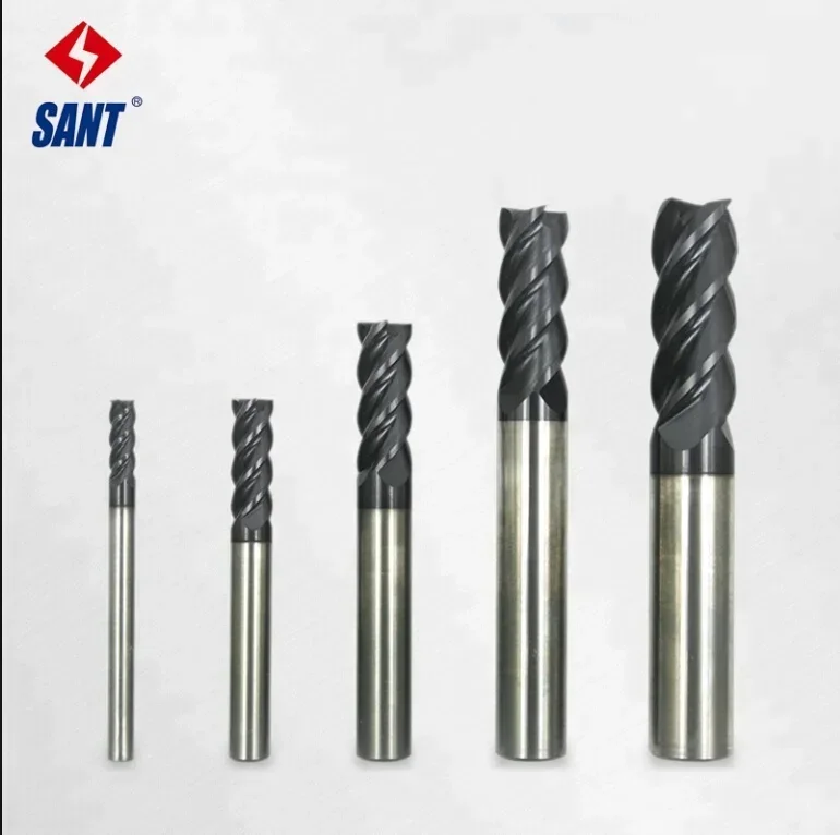 

High wear-resistance 45 degree four-flute carbide end mills