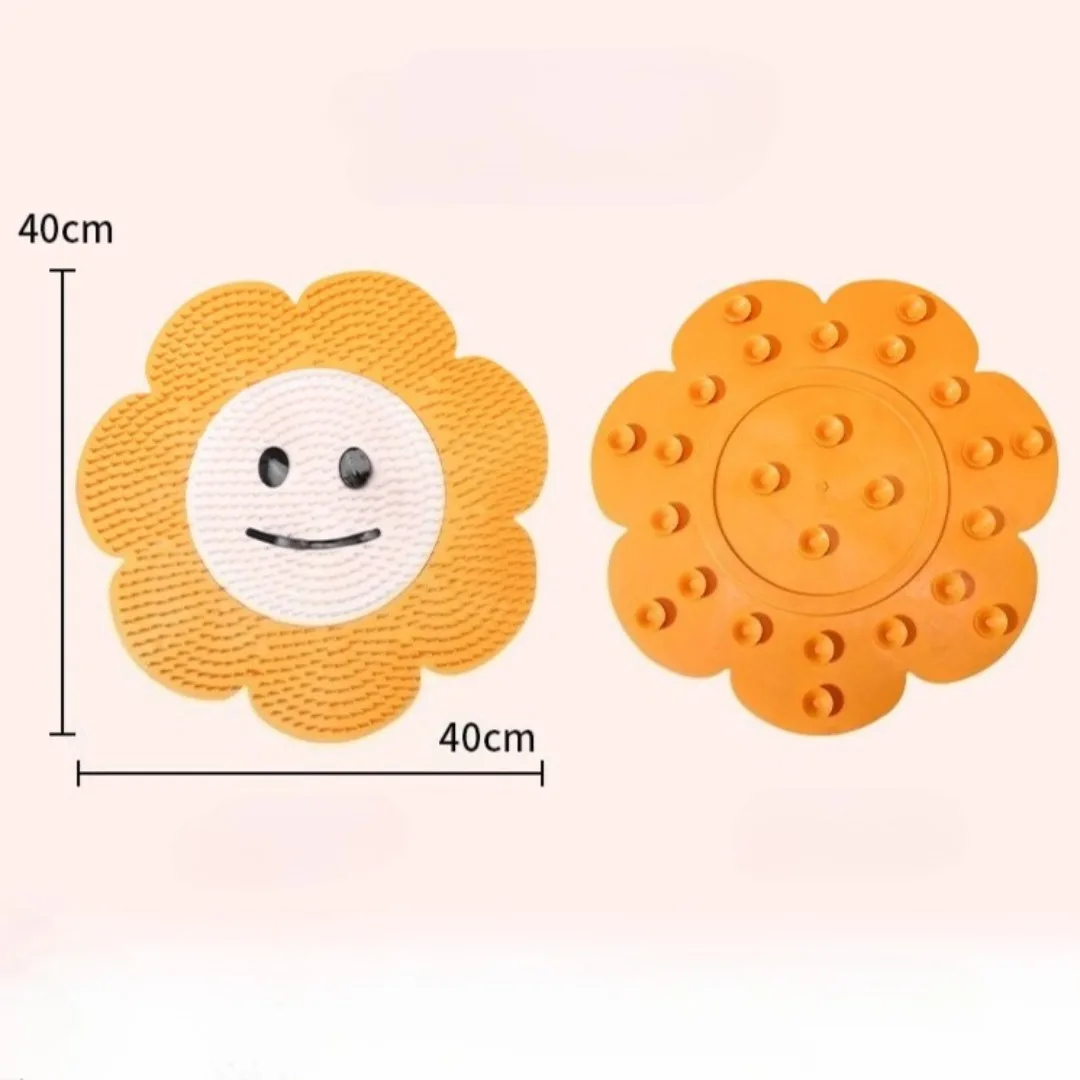 Sunflower Massage Mat Back Scraper Cleaning Brush Anti Slip Shower Feet Cleaner Wash Mat Sucker Wall Mat Rub Foot Scrubber Tools