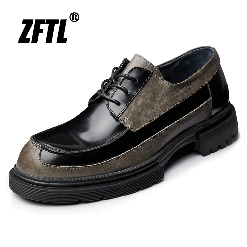 

ZFTL Men's Casual Shoes Genuine Leather British vintage men's business Lace up shoes 2022 New Handmade High-end brand design